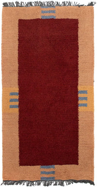 Tapis Népalais - 140 x 70 cm - rouge