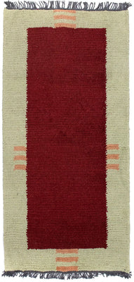 Tapis Népalais - 140 x 70 cm - rouge