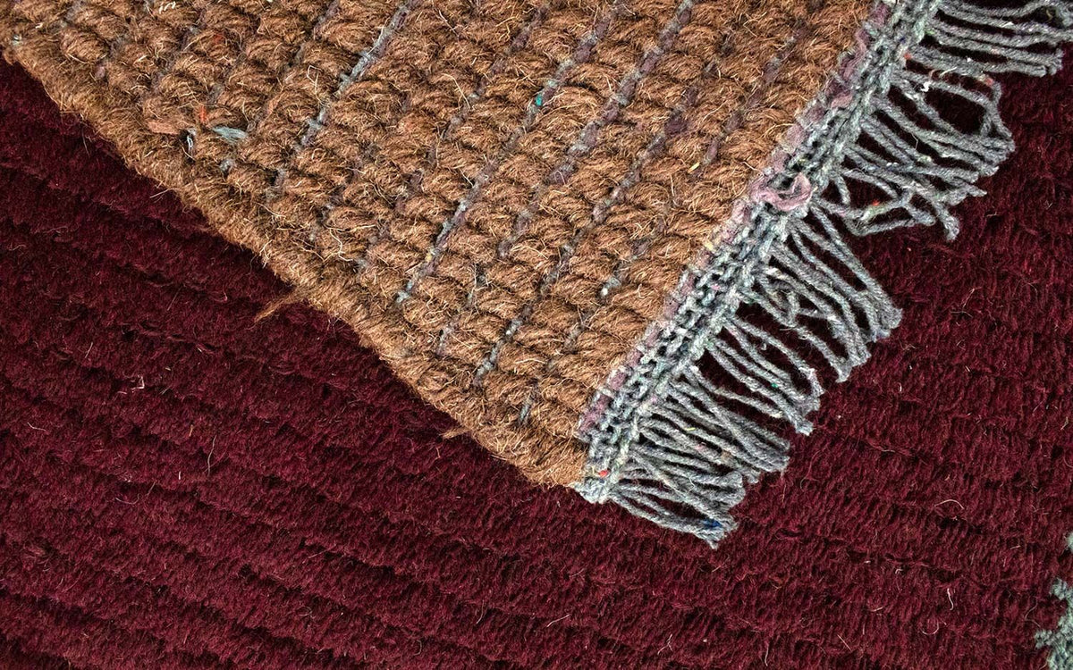 Tapis Népalais - 140 x 70 cm - rouge vin