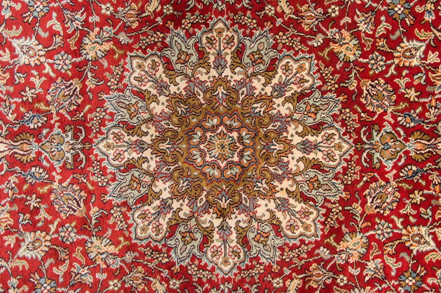 Tapis en soie - Soie du Cachemire - 218 x 156 cm - rouge