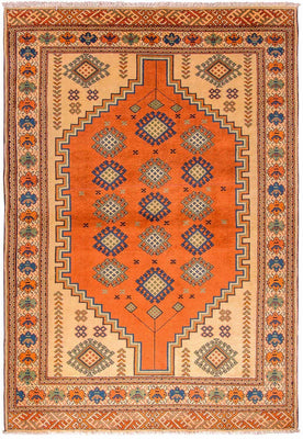Tapis Turkaman - 184 x 127 cm - orange