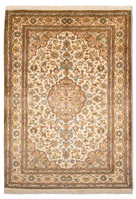 Tapis en soie - Soie du Cachemire - 184 x 124 cm - beige