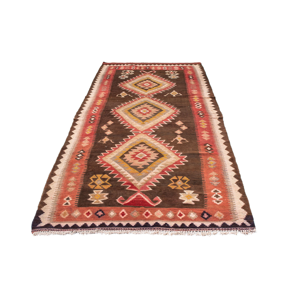 Tapis de couloir Tapis Kelim - Vieux - 310 x 140 cm - multicolore