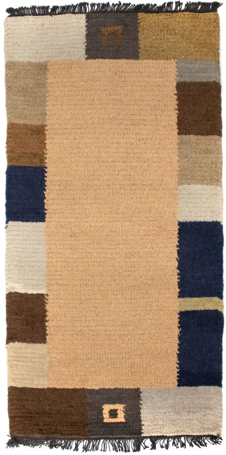 Tapis Népalais - 140 x 70 cm - marron clair