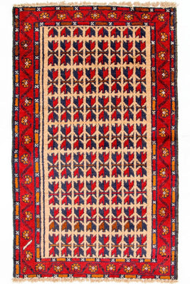 Tapis Belutsch - 130 x 77 cm - rouge