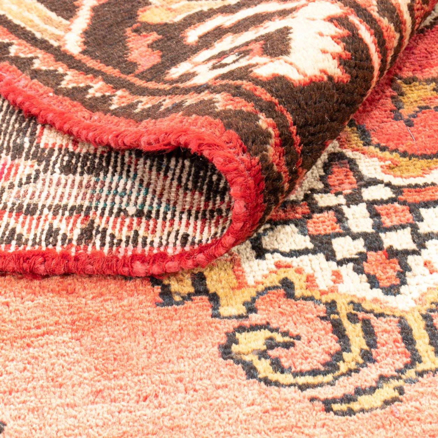 Tapis persan - Nomadic - 139 x 110 cm - saumon