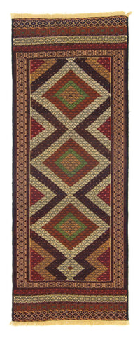 Tapis de couloir Tapis Kelim - Oriental - 222 x 85 cm - marron