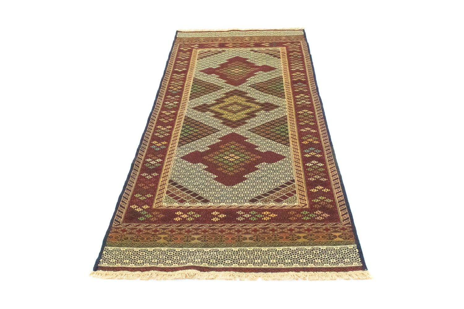 Tapis de couloir Tapis Kelim - Oriental - 208 x 85 cm - beige