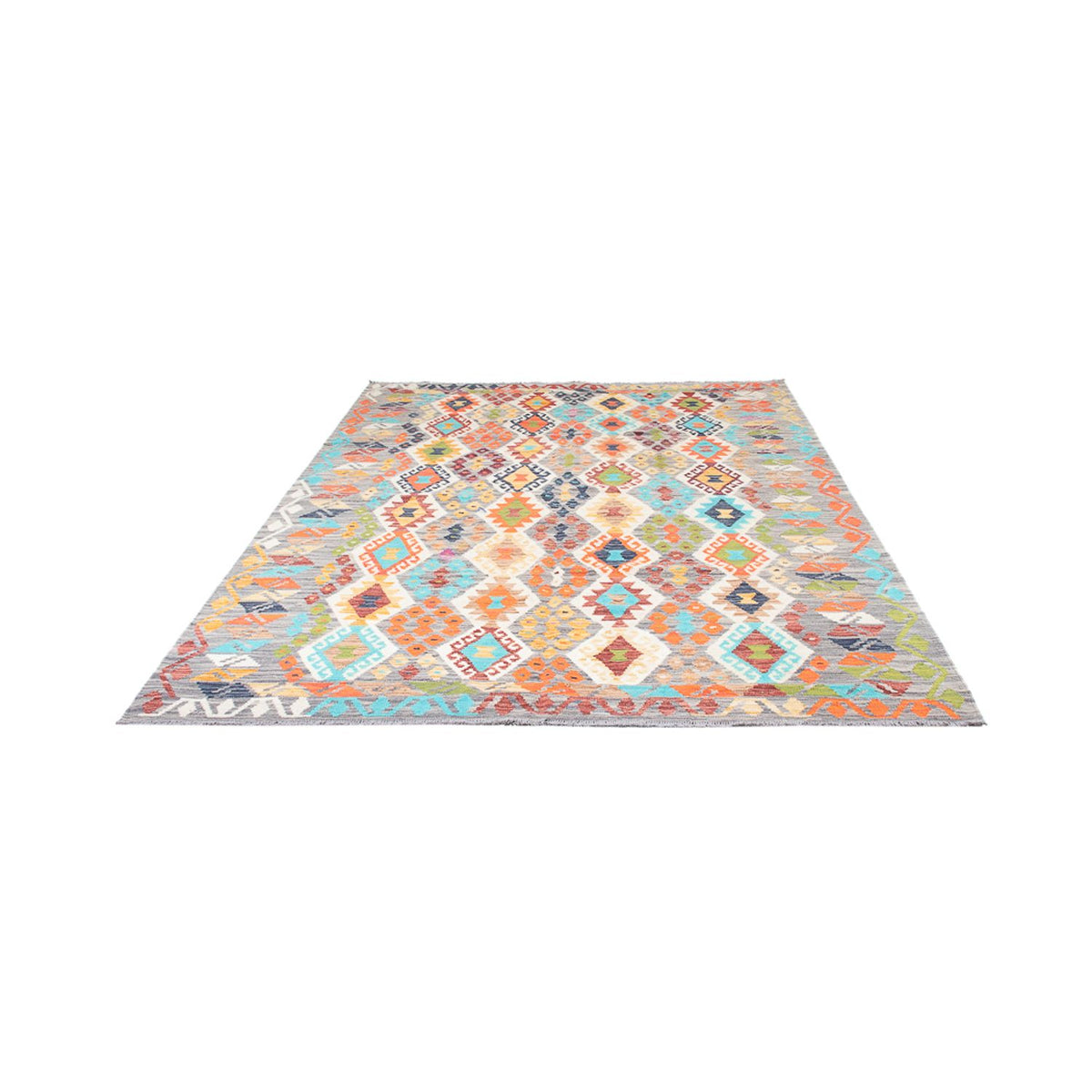 Tapis Kelim - Splash - 251 x 176 cm - multicolore