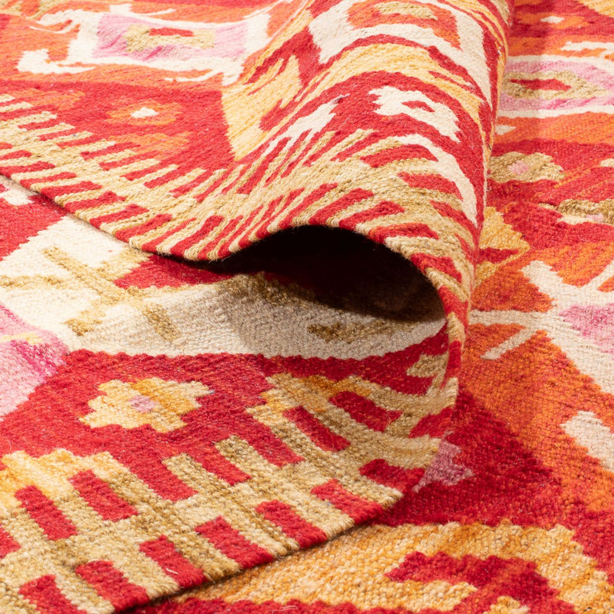 Tapis Kelim - Splash - 253 x 176 cm - multicolore