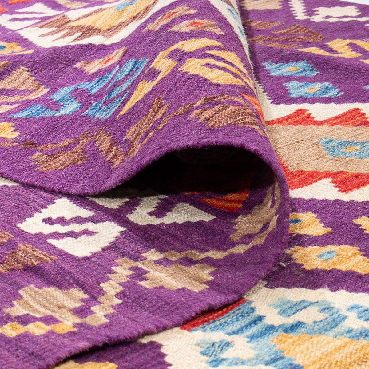 Tapis Kelim - Splash - 256 x 178 cm - multicolore