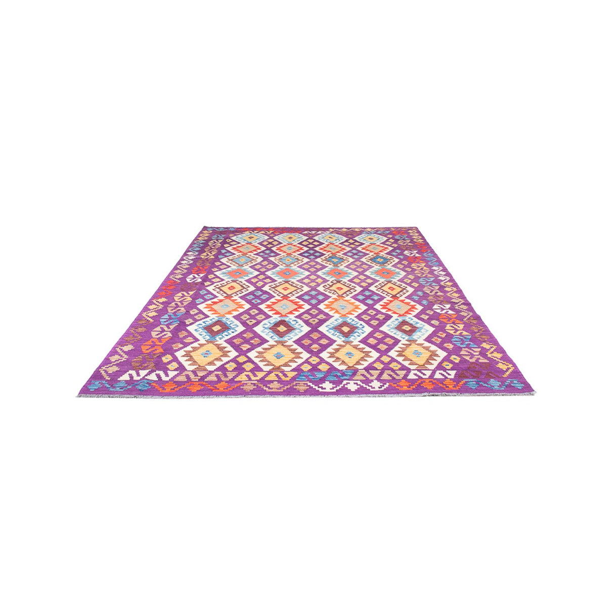 Tapis Kelim - Splash - 256 x 178 cm - multicolore