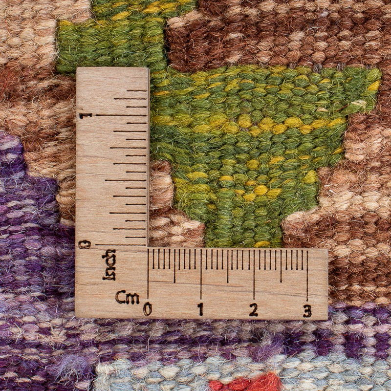 Tapis Kelim - Splash carré  - 201 x 189 cm - multicolore