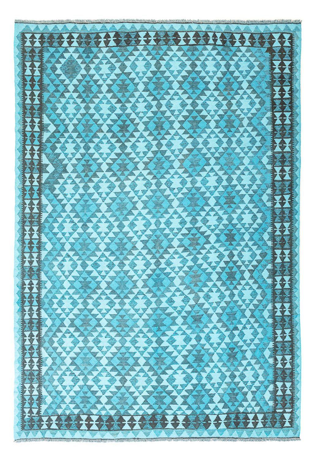 Tapis Kelim - Tendance - Vintage/Overdyed - 277 x 195 cm - turquoise