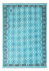 Tapis Kelim - Tendance - Vintage/Overdyed - 277 x 195 cm - turquoise