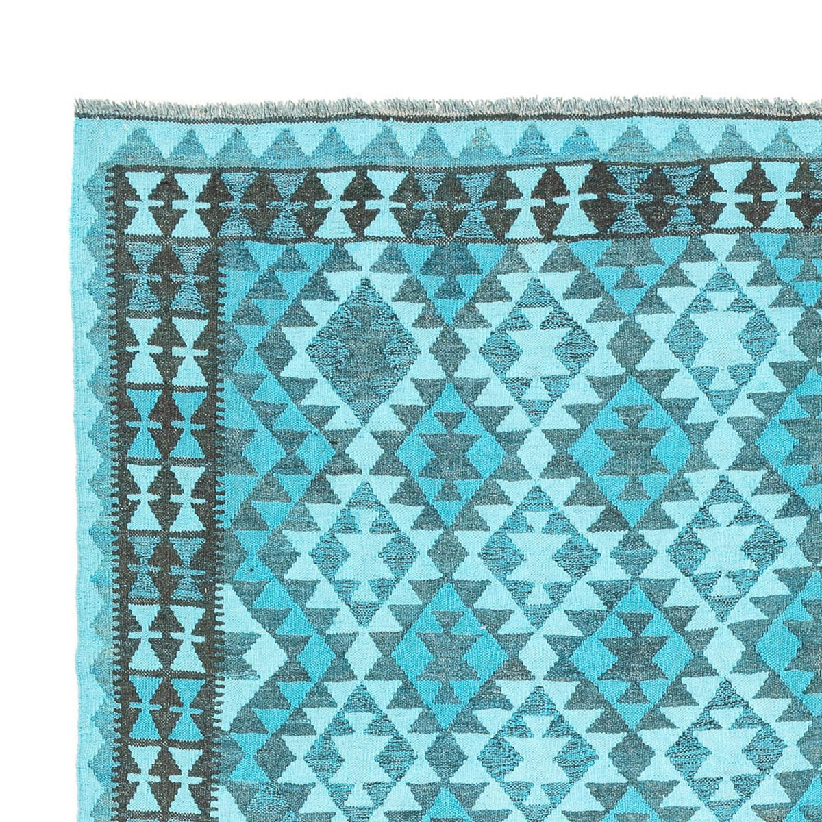 Tapis Kelim - Tendance - Vintage/Overdyed - 277 x 195 cm - turquoise