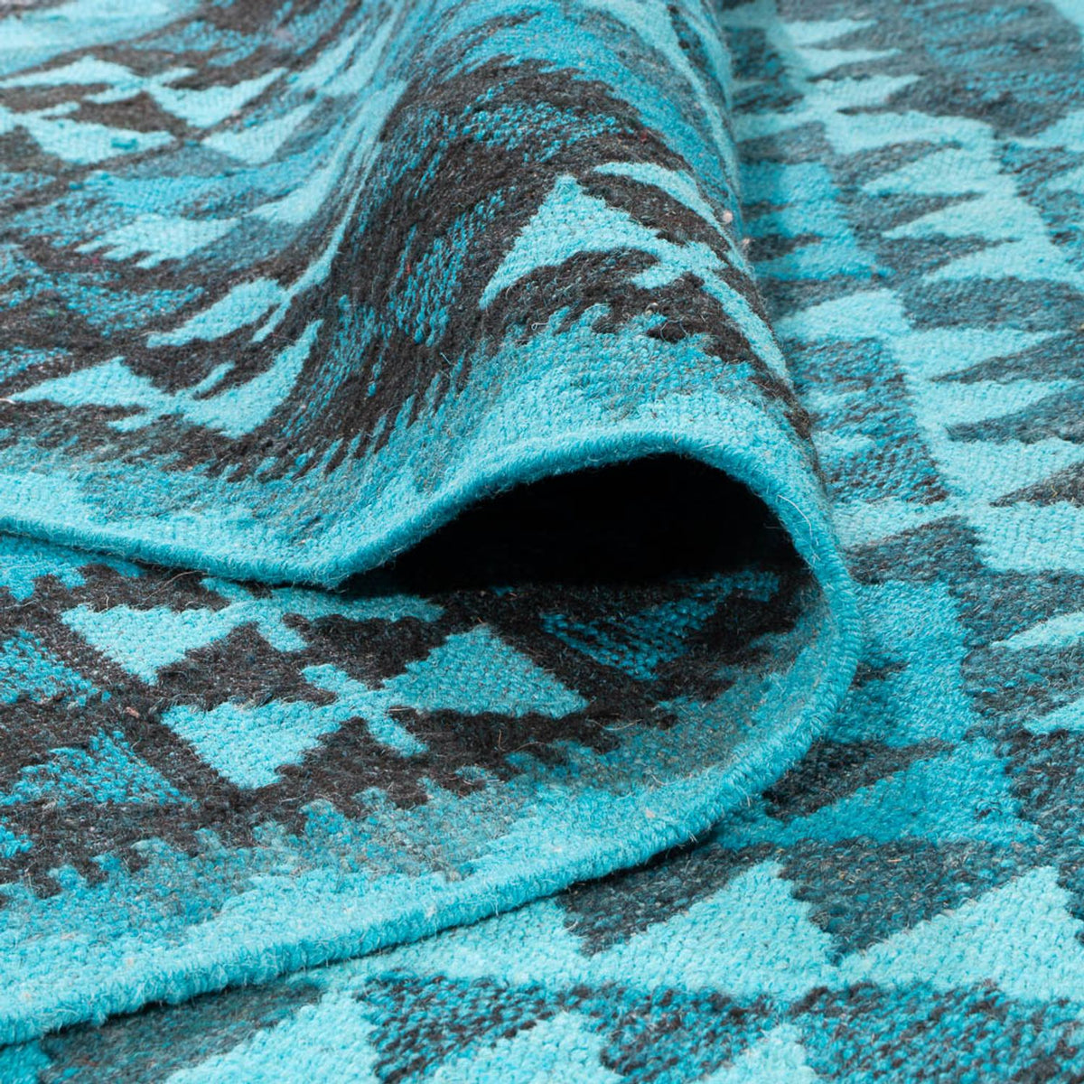Tapis Kelim - Tendance - Vintage/Overdyed - 277 x 195 cm - turquoise