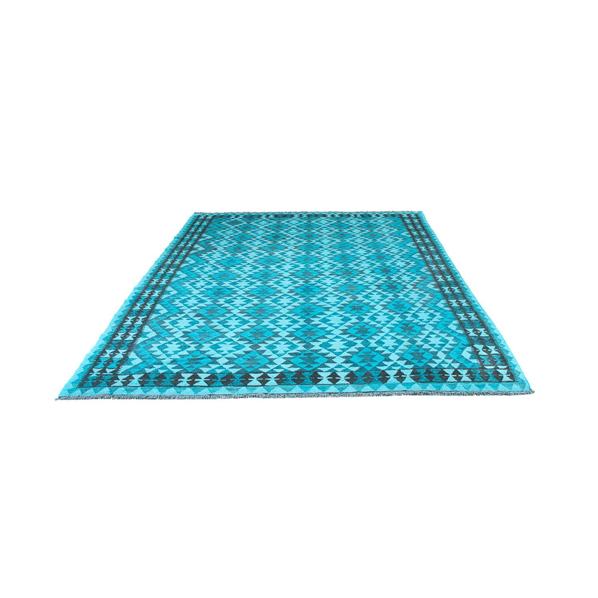 Tapis Kelim - Tendance - Vintage/Overdyed - 277 x 195 cm - turquoise