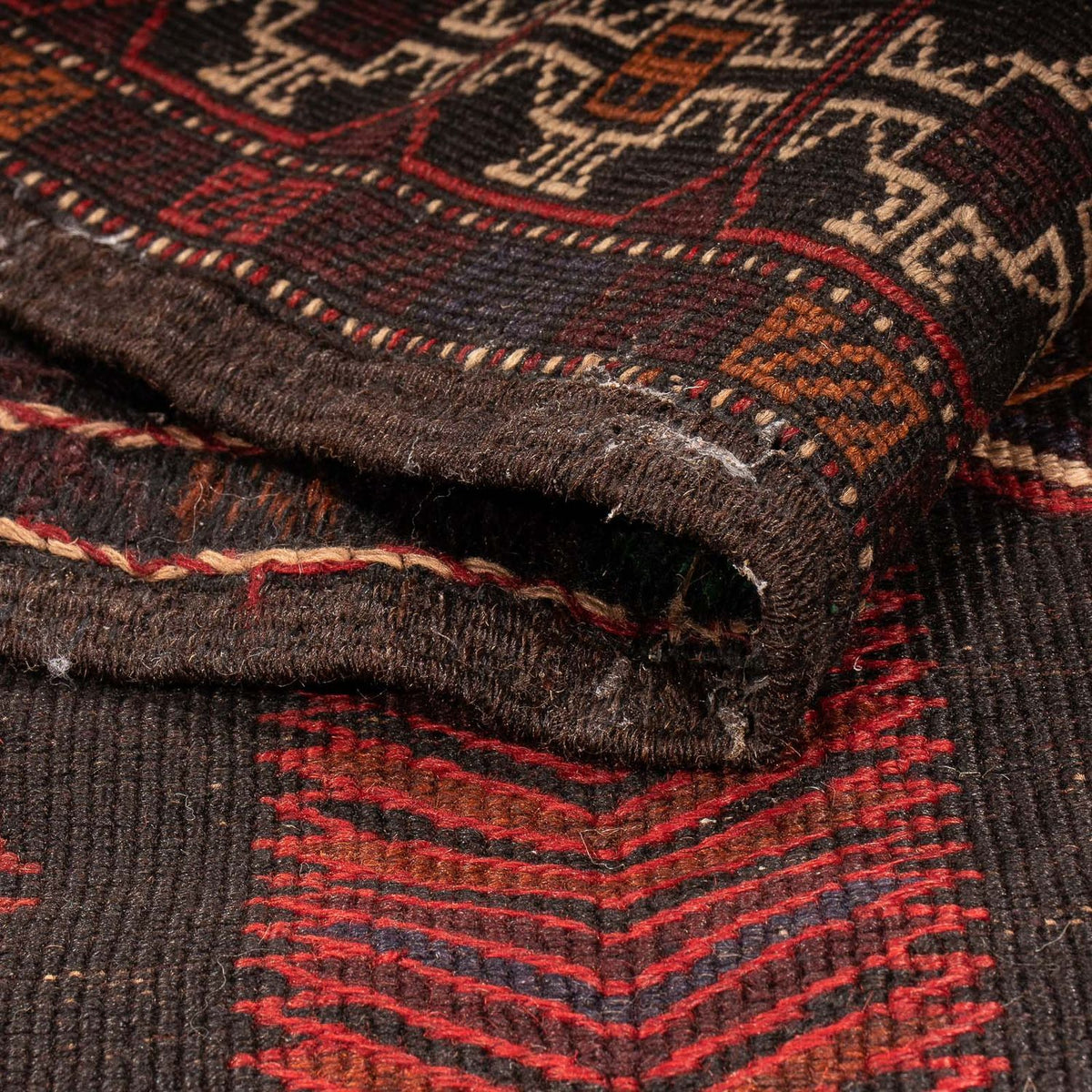 Tapis afghan - 189 x 127 cm - marron