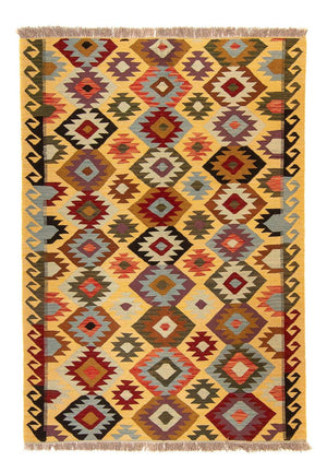 Tapis Kelim - Splash - 204 x 144 cm - multicolore