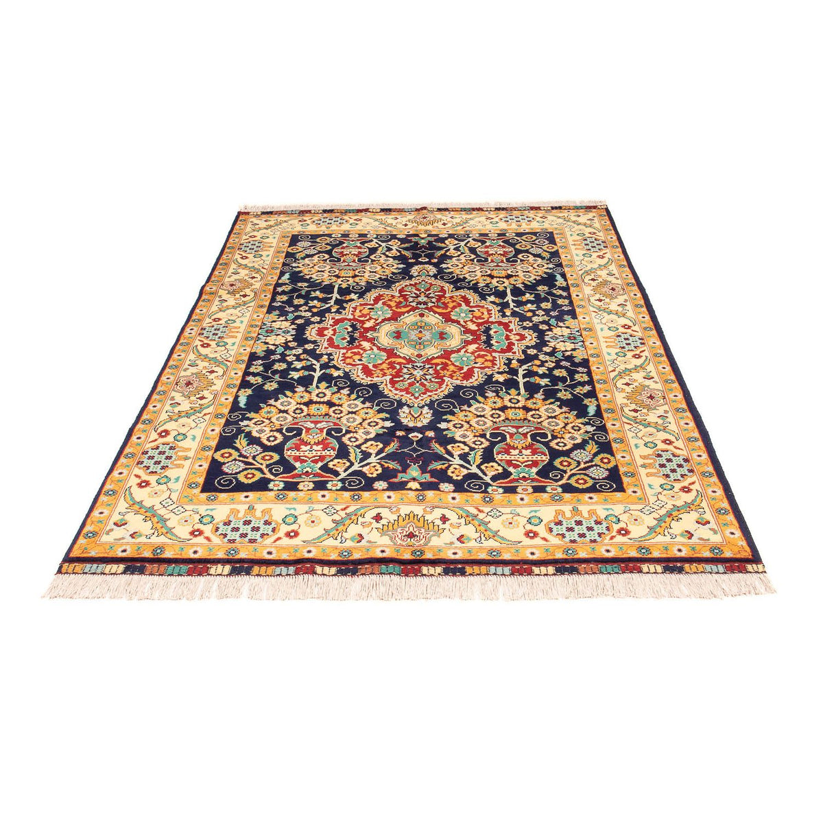 Tapis afghan - 213 x 151 cm - bleu foncé