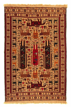 Tapis Kelim - Oriental - 197 x 129 cm - marron clair