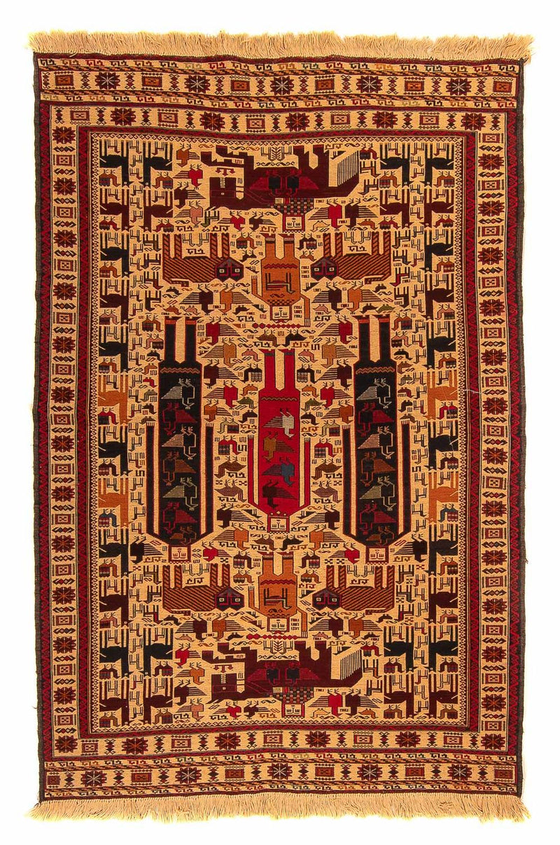 Tapis Kelim - Oriental - 197 x 129 cm - marron clair