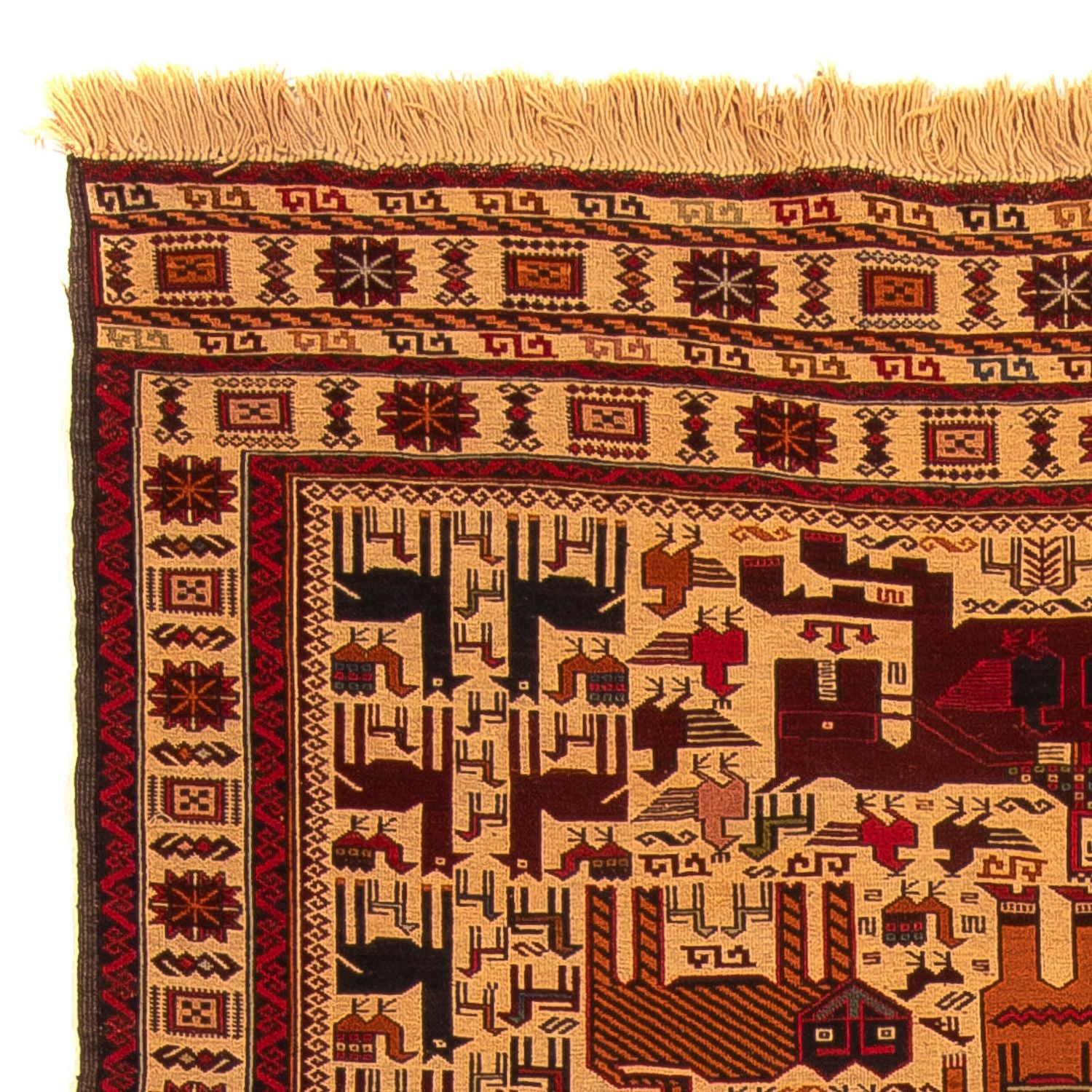 Tapis Kelim - Oriental - 197 x 129 cm - marron clair