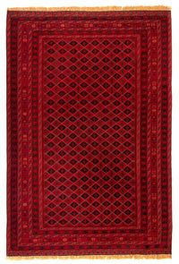 Tapis afghan - Boukhara - 283 x 208 cm - rouge foncé