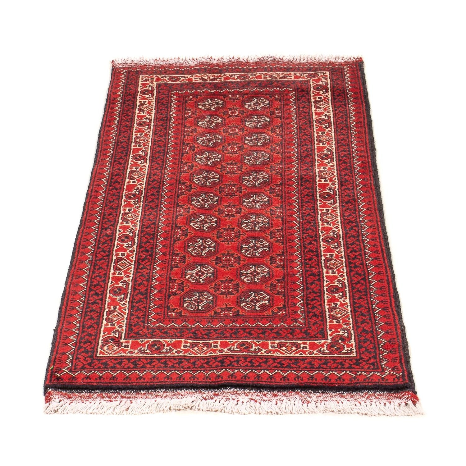 Tapis afghan - 100 x 69 cm - rouge foncé