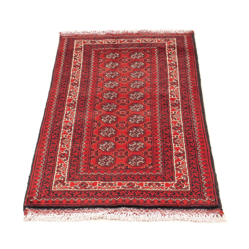 Tapis afghan - 100 x 69 cm - rouge foncé