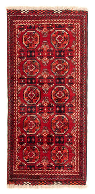 Tapis de couloir Tapis afghan - 106 x 49 cm - rouge foncé