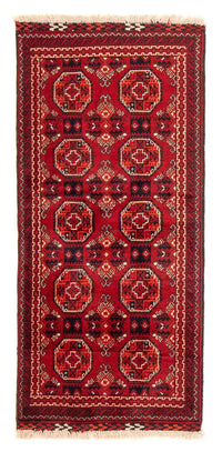 Tapis de couloir Tapis afghan - 106 x 49 cm - rouge foncé