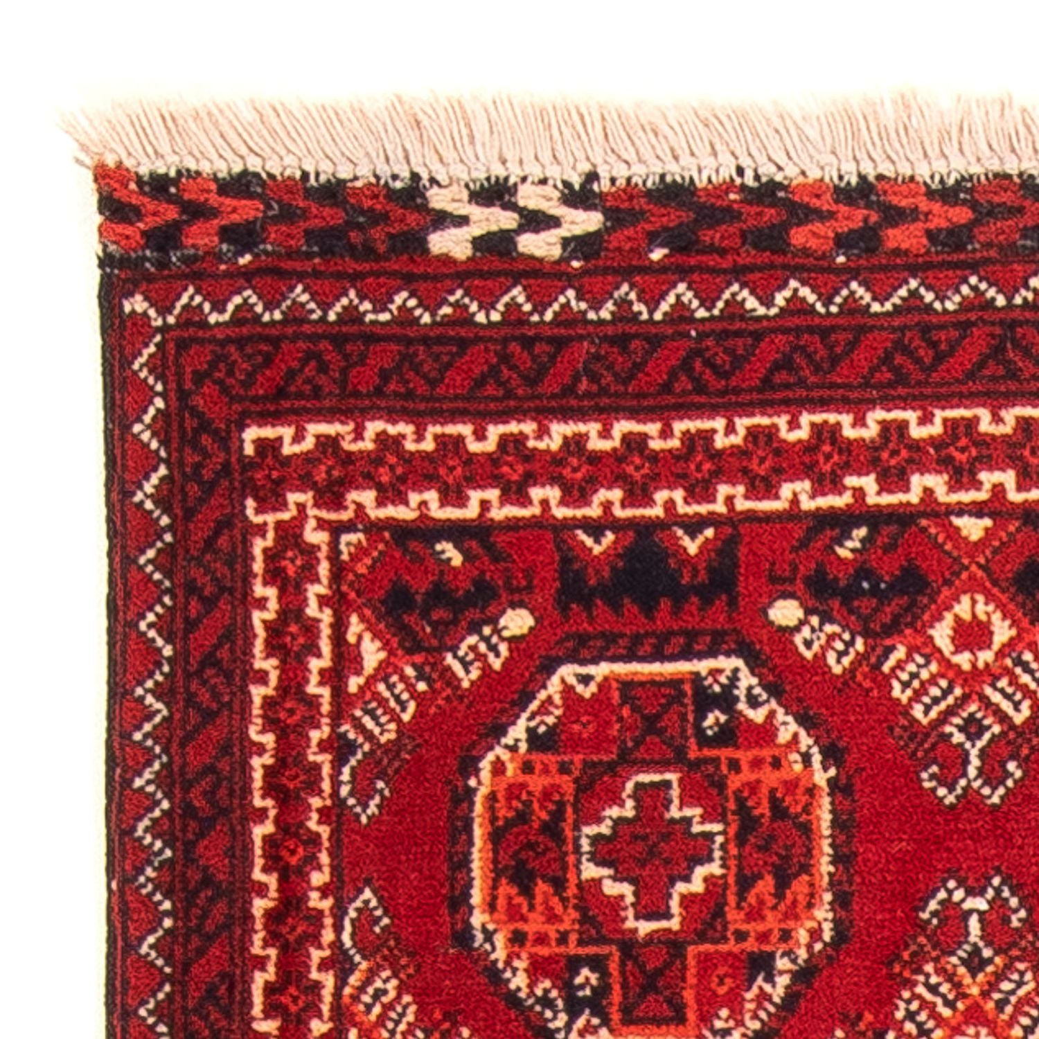 Tapis de couloir Tapis afghan - 106 x 49 cm - rouge foncé