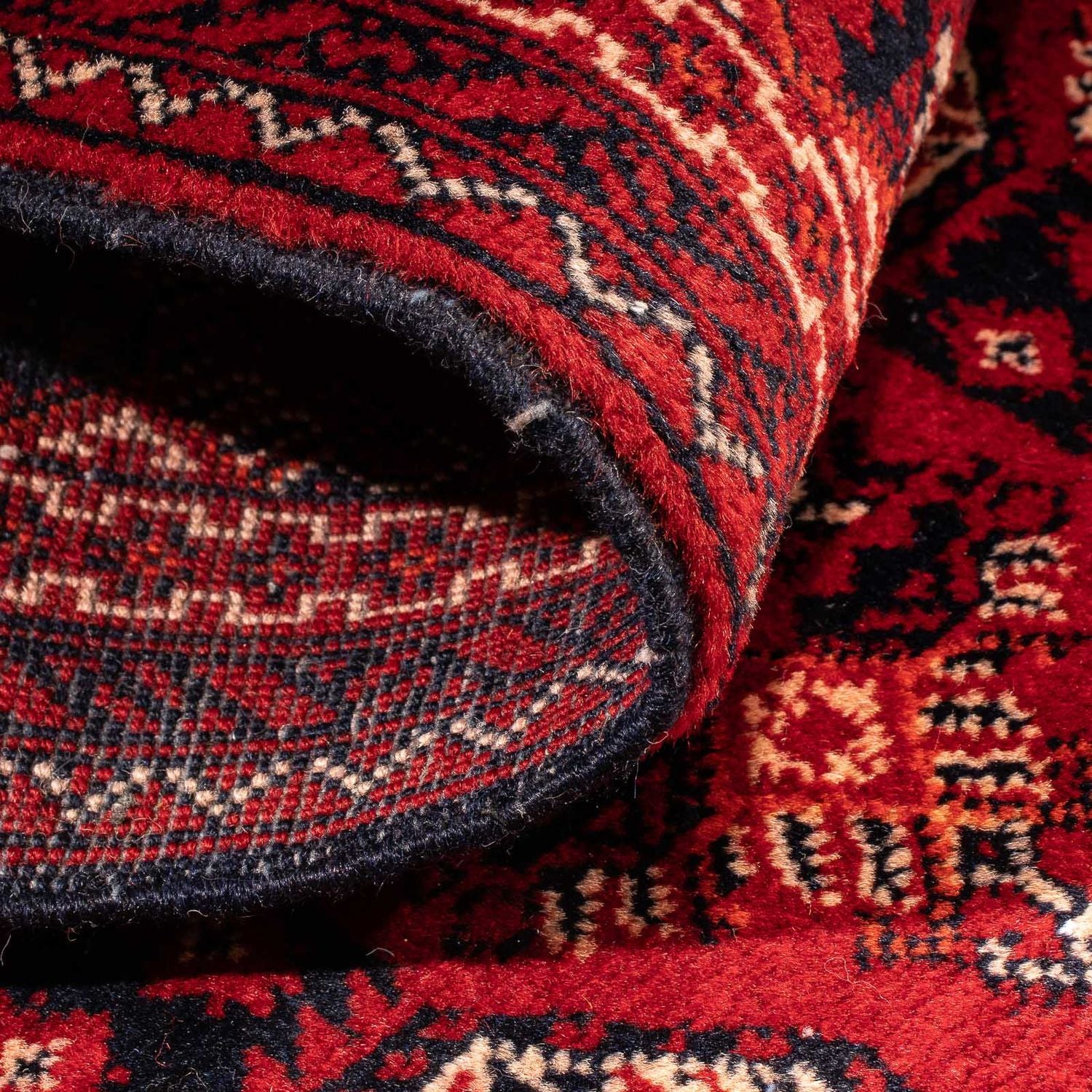 Tapis de couloir Tapis afghan - 106 x 49 cm - rouge foncé