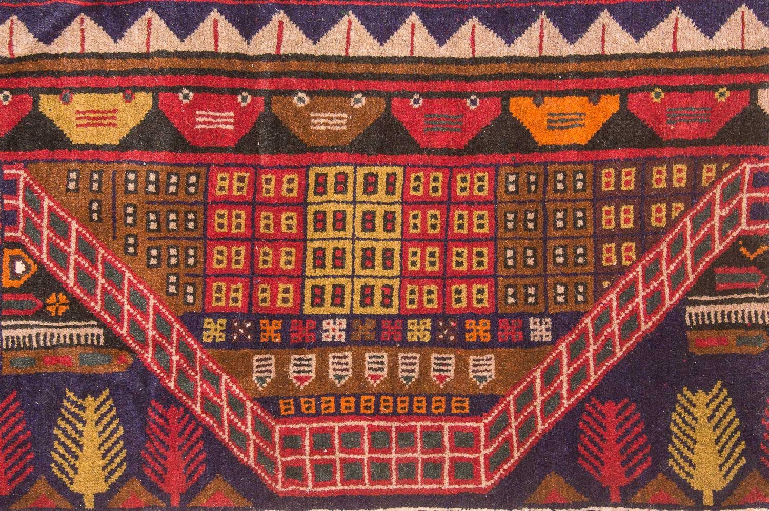 Tapis Belutsch - 140 x 85 cm - multicolore
