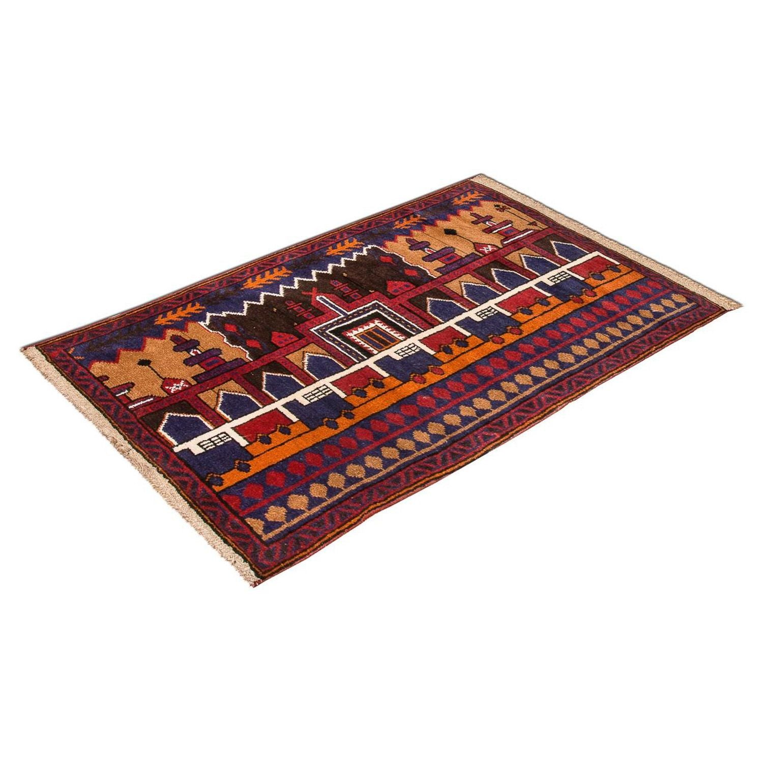 Tapis Belutsch - 130 x 83 cm - multicolore