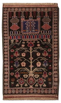 Tapis Belutsch - 133 x 77 cm - marron