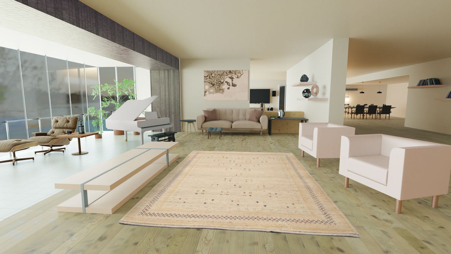 Tapis Gabbeh - Loribaft Persan - 250 x 200 cm - beige