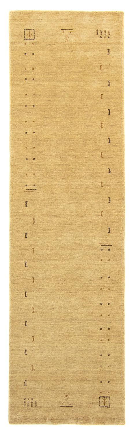 Tapis de couloir Tapis Gabbeh - Indus - 400 x 80 cm - beige