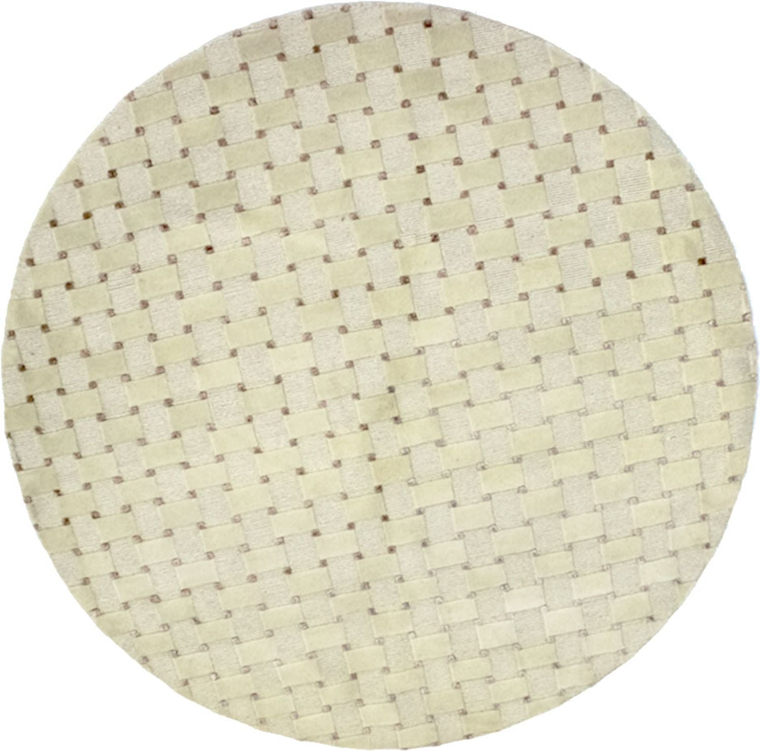 Tapis Népalais ronde  - 150 x 150 cm - beige