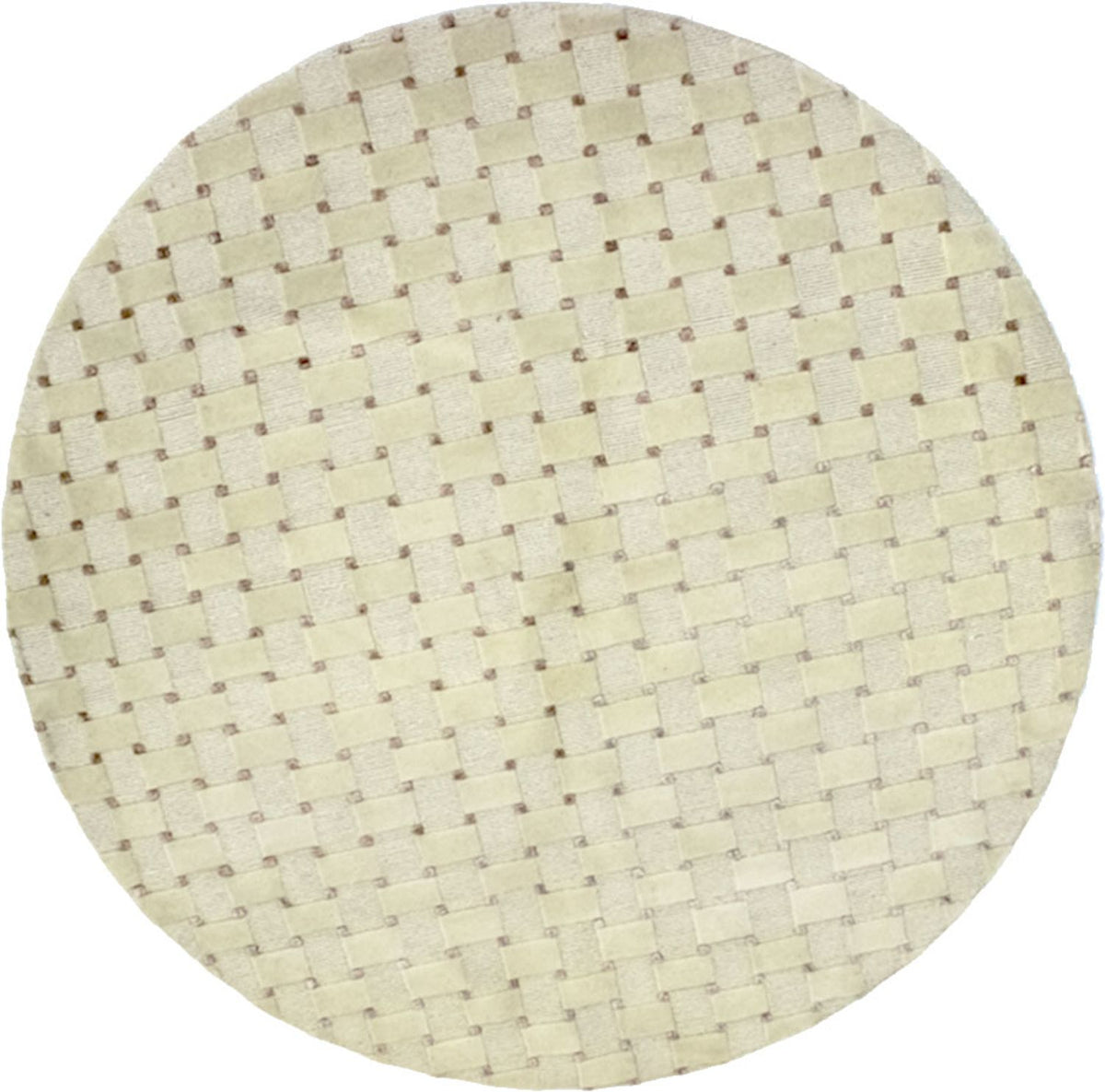 Tapis Népalais ronde  - 150 x 150 cm - beige