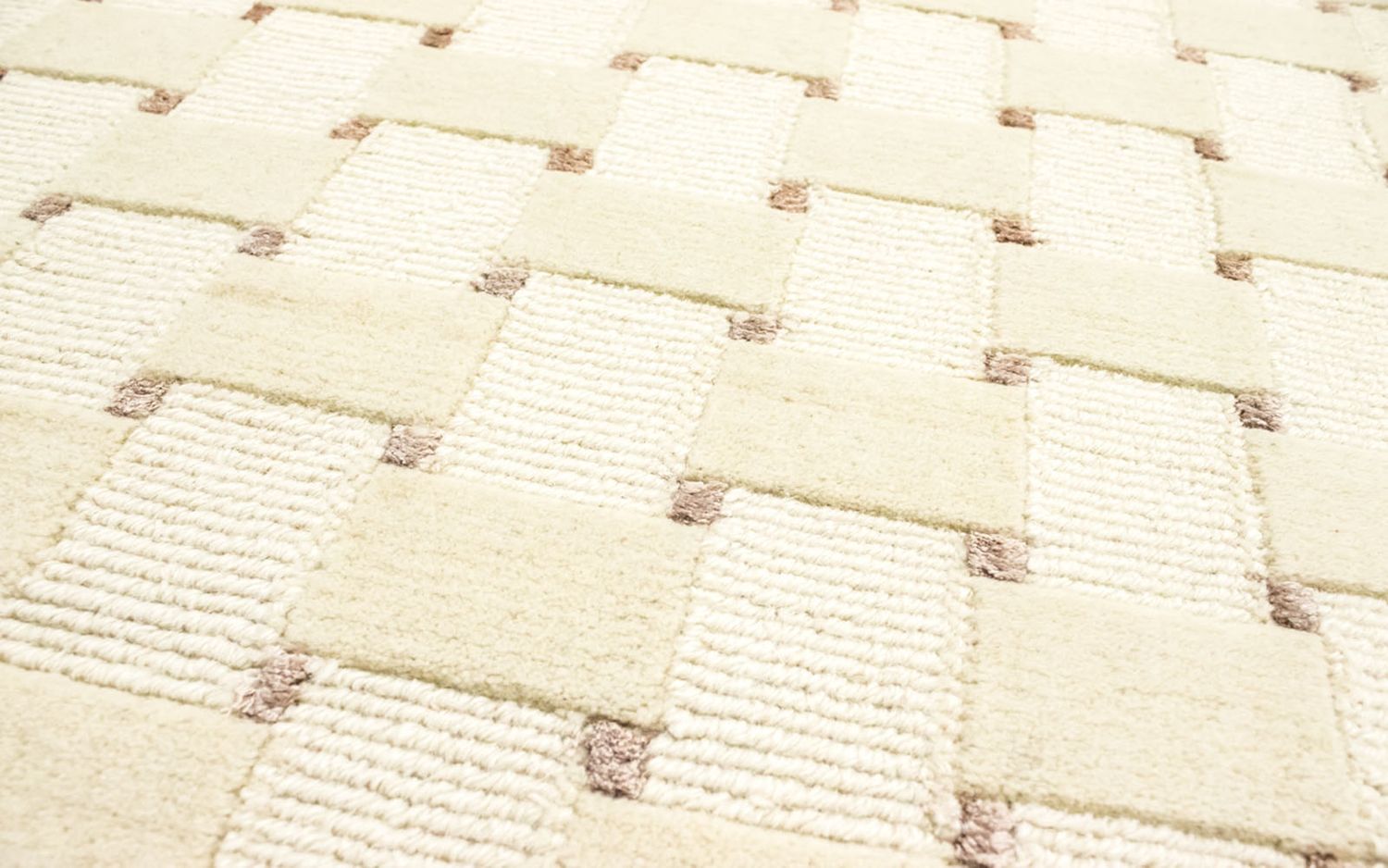 Tapis Népalais ronde  - 150 x 150 cm - beige