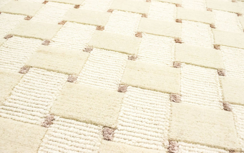 Tapis Népalais ronde  - 150 x 150 cm - beige