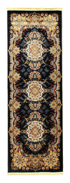 Tapis persan Venus - Tapis de couloir / Noir / 100 x 200 cm Tapis de couloir