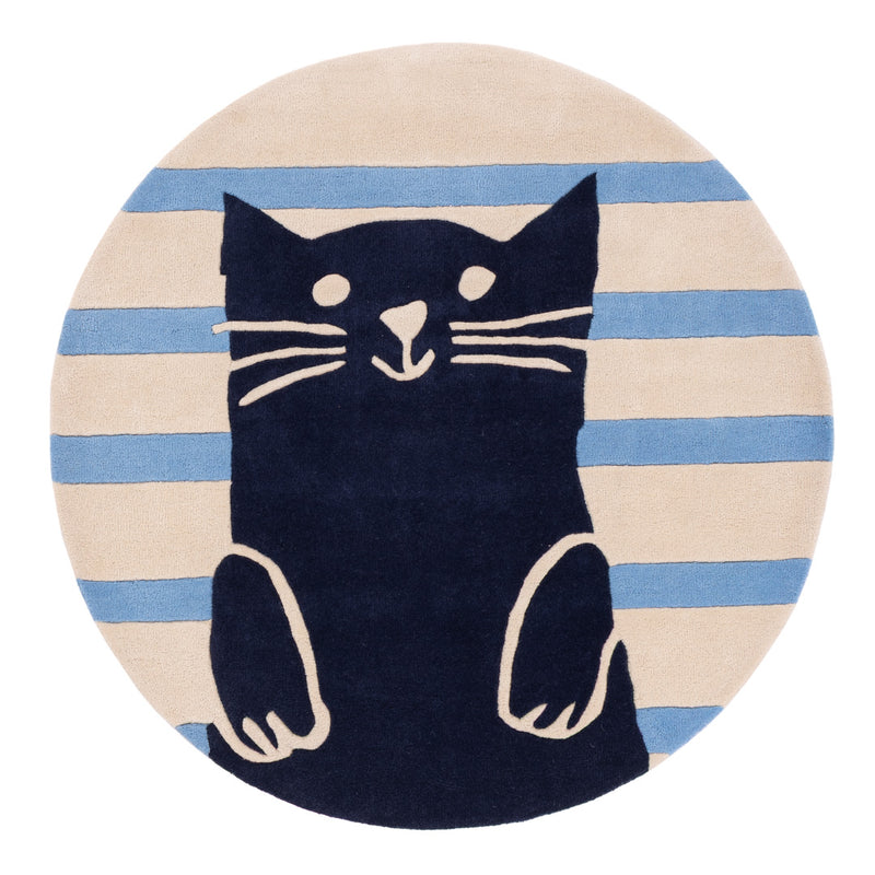 Chat Tapis Enfant Rond