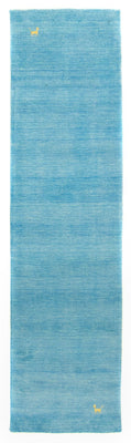 Tapis de couloir Tapis Gabbeh - Indus - 200 x 80 cm - bleu clair