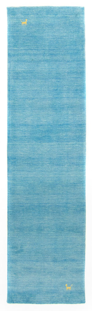 Tapis de couloir Tapis Gabbeh - Indus - 200 x 80 cm - bleu clair