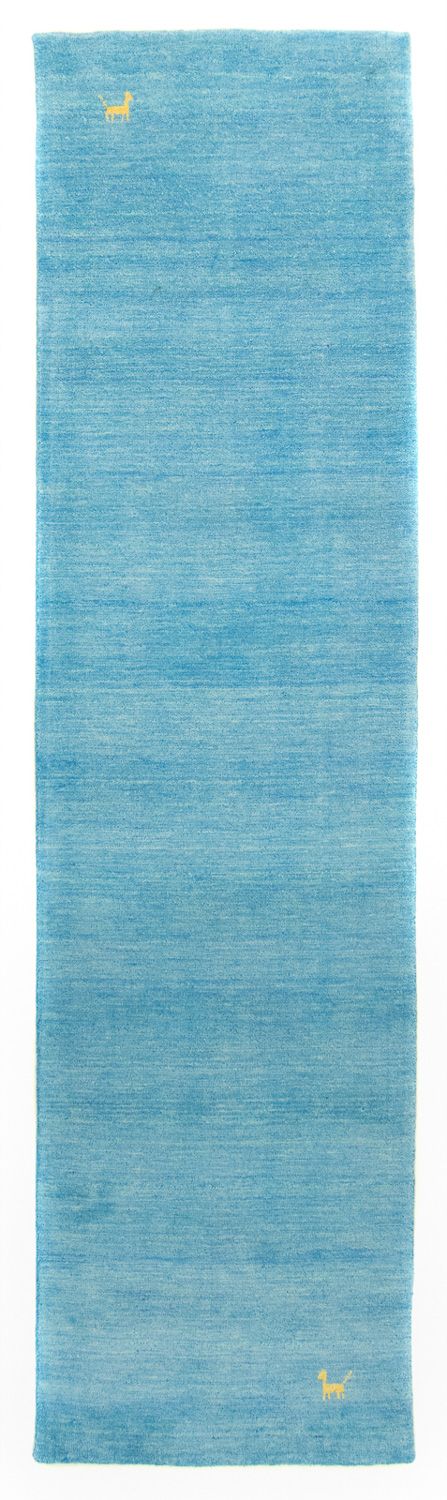 Tapis de couloir Tapis Gabbeh - Indus - 200 x 80 cm - bleu clair