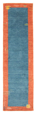 Tapis de couloir Tapis Gabbeh - Indus - 200 x 80 cm - bleu